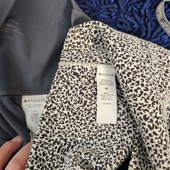 Athleta Legging Lot Med Salutation Stash II Textured Tight & Black Gym Wear S585 - Picture 5 of 13